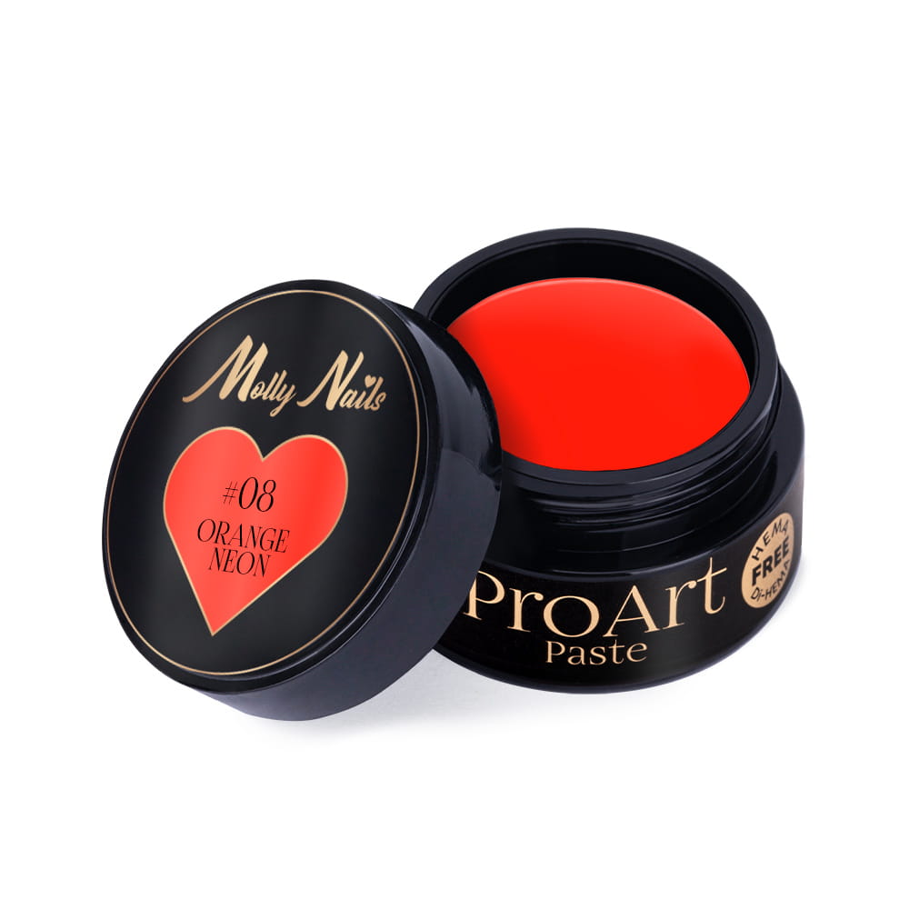 Pasta do zdobień ProArt Paste Molly Nails Orange Neon HEMA/Di-HEMA Free 5g Nr 8