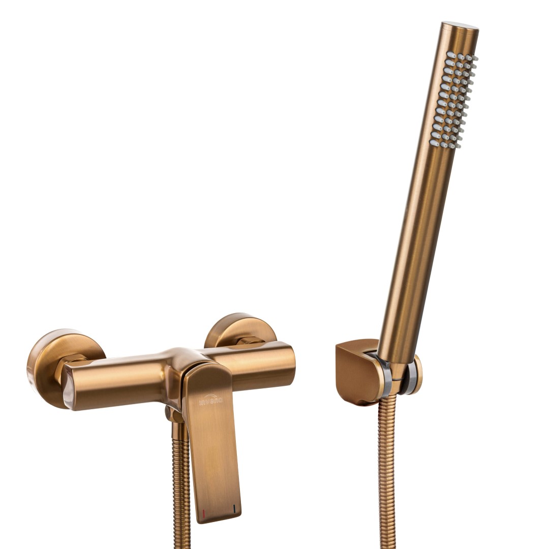 Darmowa Dostawa - Bateria prysznicowa ścienna miedź Invena Neri Plus BNP1014