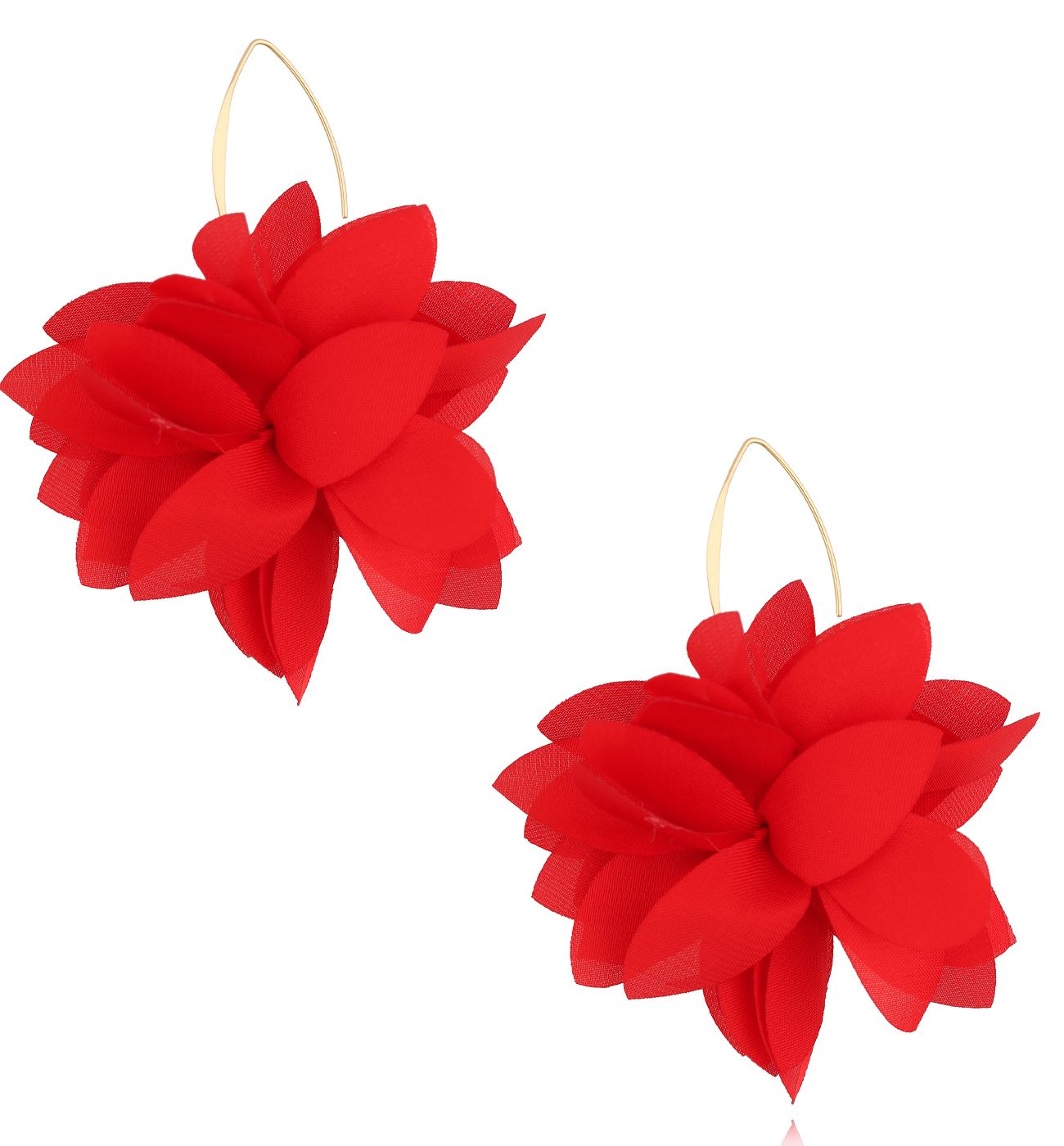 Kolczyki czerwone materiałowe KBL2006