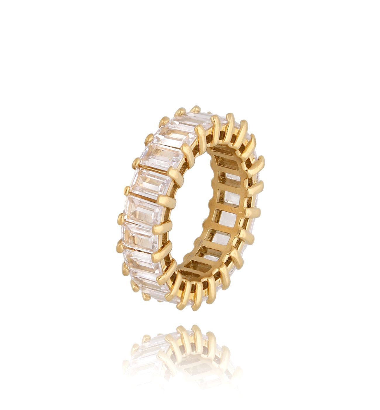 Pierścionek złoty z kryształkami Cadiz PSA0534