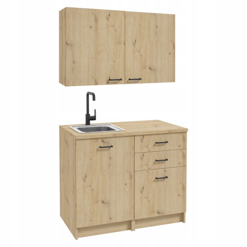 Zestaw Szafek Kuchennych Stamar 1000 x 600 mm Dąb Artisan Szuflady + Blat + Wisząca 1 szt