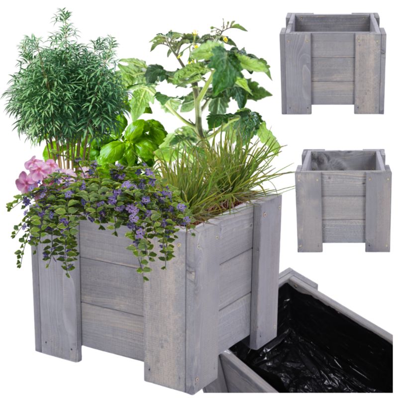 Donica drewniana tarasowa MODO24 impregnowana warzywna folia 30 cm 1 szt.