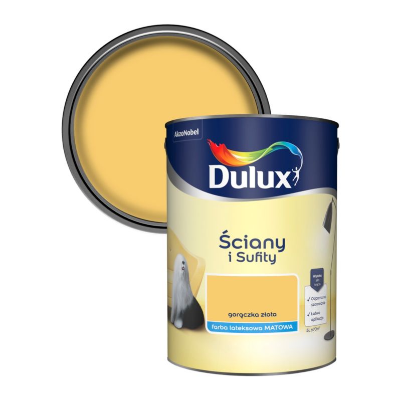 Farba Dulux Ściany i Sufity gorączka złota 5 l