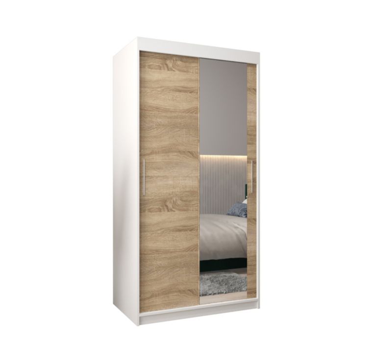 Szafa przesuwna Garderoba Abiks Tokyo 2 100 biały + sonoma 1 szt.