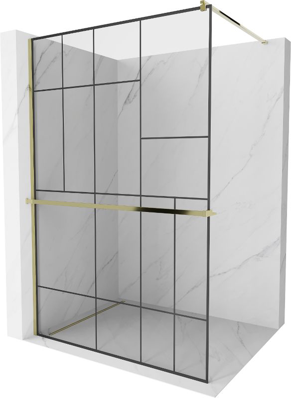 Ścianka prysznicowa walk-in Mexen Kioto+ czarny wzór 80x200 cm 800-080-121-50-78 1 szt.