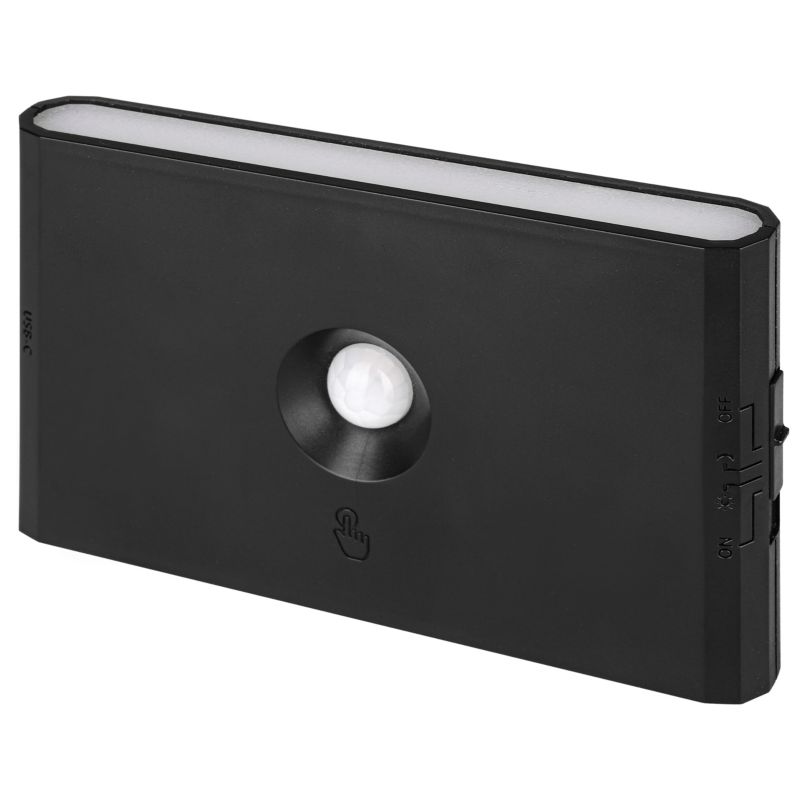 Lampa ścienna LED MasterLED Wolf PIR akumulatorowa 1W 3CCT IP20 czarna 1 szt.