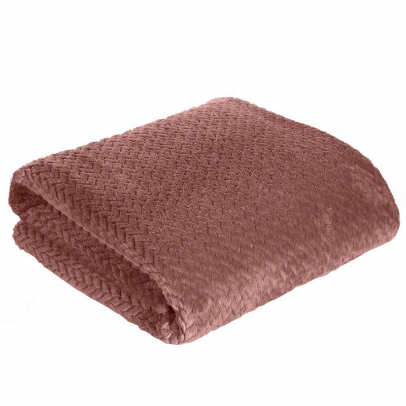 Koc Cindy3 Eurofirany różowy 70x160 cm miękki gruby 1 szt.