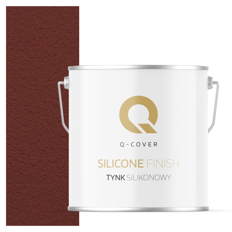 Tynk Silikonowy Elewacyjny Baranek 1.5mm Q-Cover Wiśniowy RAL3009 7KG