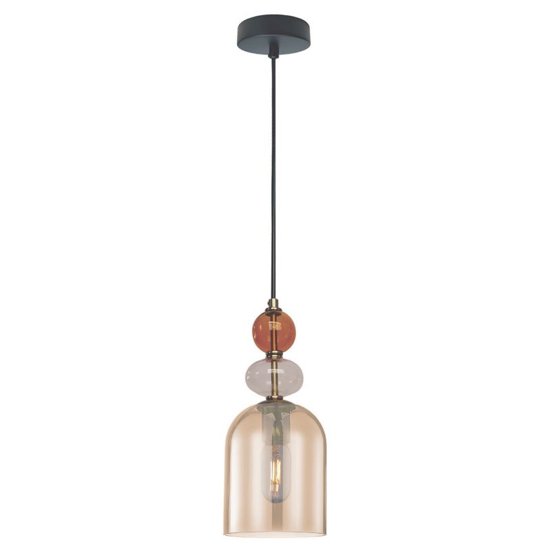 Lampa wisząca Light Prestige TROPEA bursztynowa 1xE27x15W wym:110x13x13cm IP20 -1 szt.