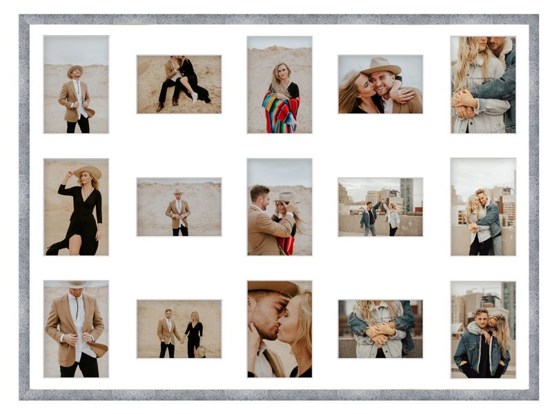 Ramka na 15 zdjęć Hekla 60x80x15 MDF galeria beton 1szt.