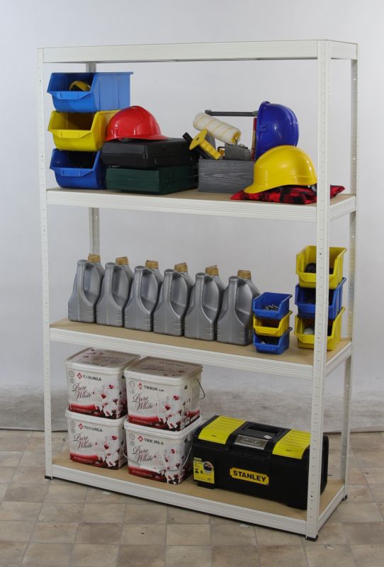 Regał metalowy MODO24 magazynowy garażowy biały helios 180x150x35cm 4 półki po 175 kg 1 szt.