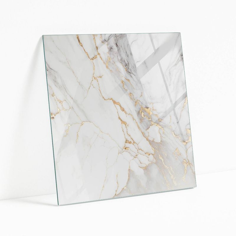 Blat Szklany z Nadrukiem Wallfluent 60x60 cm Marmurowy styl z żyłkami 1 szt.