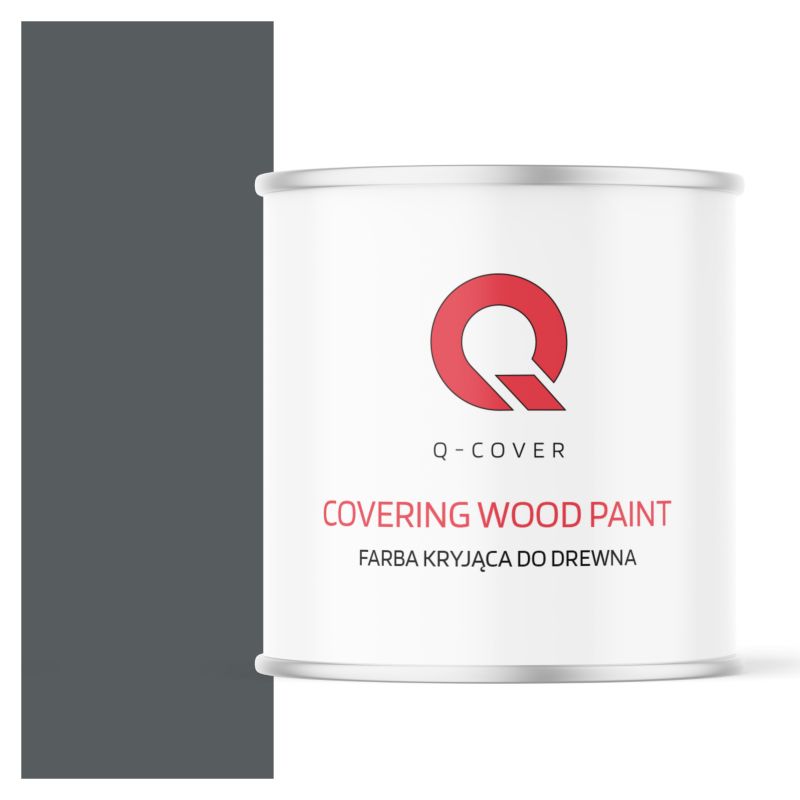 Farba Kryjąca do Drewna Q-Cover Szary Bazaltowy RAL7012 Półmat 2.5L