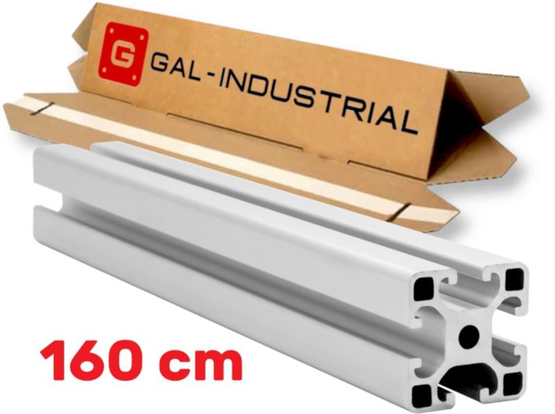 PROFIL KONSTRUKCYJNY ALUMINIOWY GAL-INDUSTRIAL 40x40 otwór 8mm DŁ. 160cm + Cięcie na wymiar 1 szt.