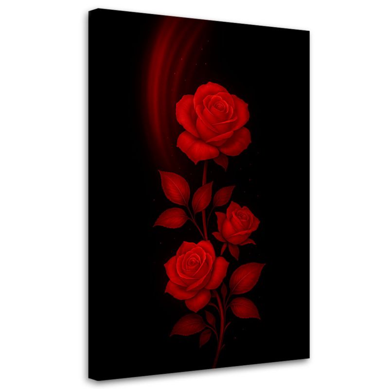 Obraz do salonu sypialni Feeby Kwiaty Czerwone róże 60x90cm 1szt