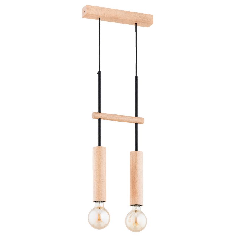 Lampa wisząca Alfa Dilan 4900 jasne drewno-czarna do kuchni 2xE27 x 15W 1 szt.