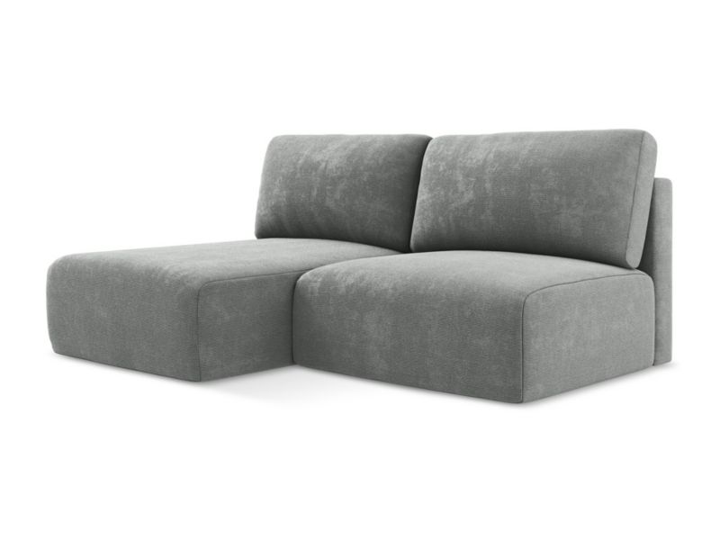 Lewy narożnik z funkcją spania LaMiaSofa OSTIA z tkaniny szenilowej 210x149 cm szary 1 szt.