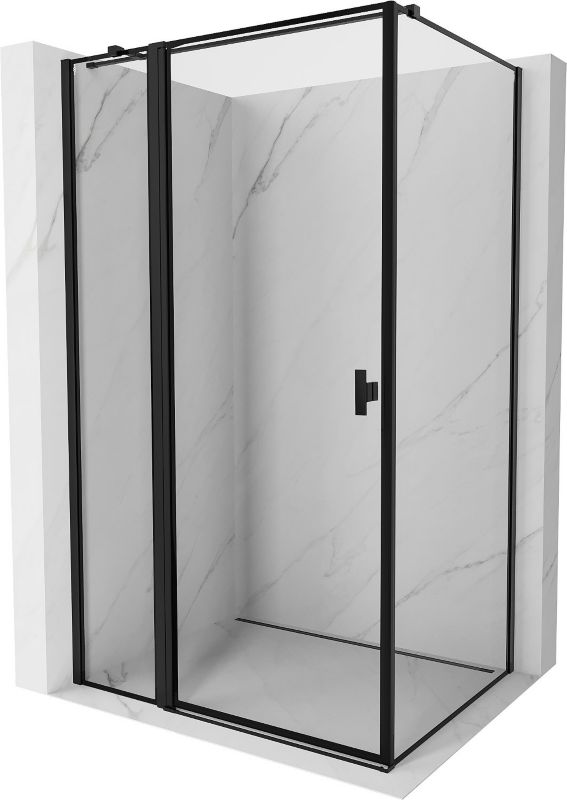 Kabina prysznicowa uchylna Mexen Mist T czarna 90 x 120 cm 1 szt.