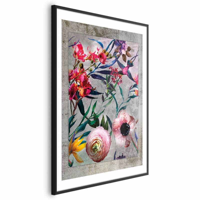 Plakat Artgeist Rustykalne kwiaty 21x30 cm z ramą czarną 1 szt