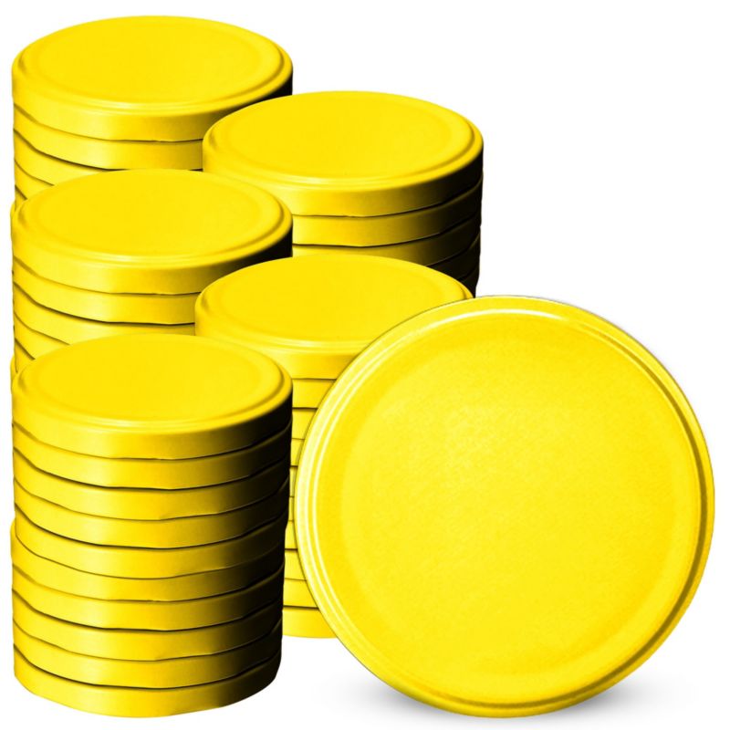 Zakrętki Do Słoików KADAX Fi 66 Nakrętki Na Słoiki Wieczka Przetwory Żółty 50 szt.