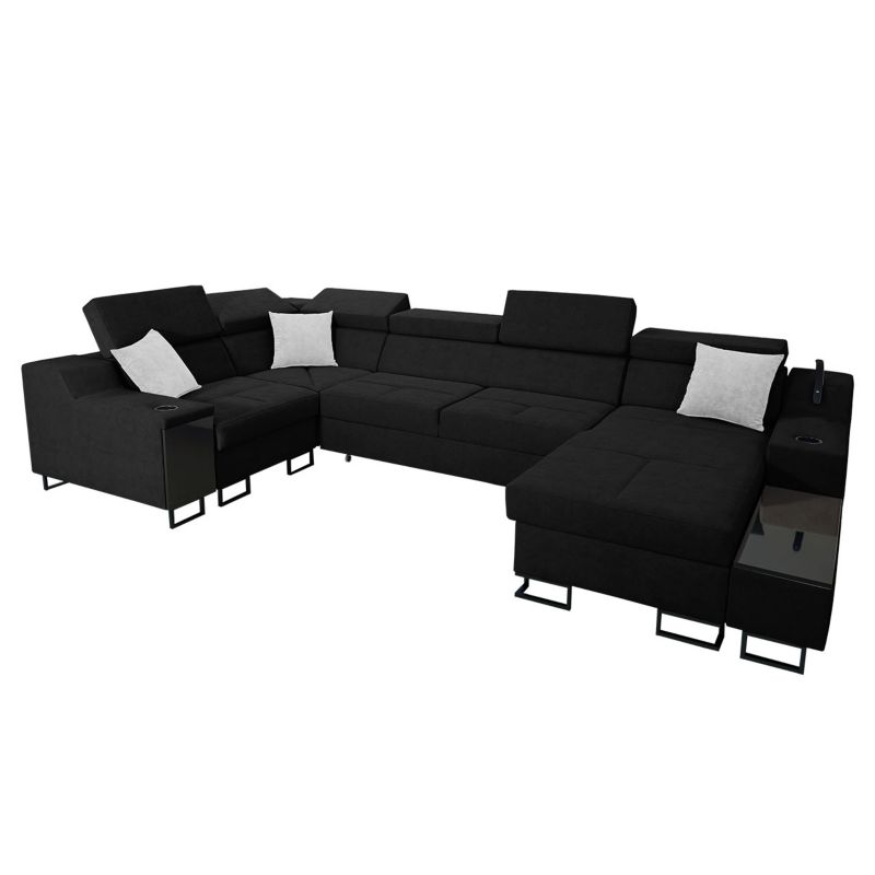 Narożnik z barkiem MIRJAN 24 Alicante IV Mini prawy czarny + platynowy 1 szt.