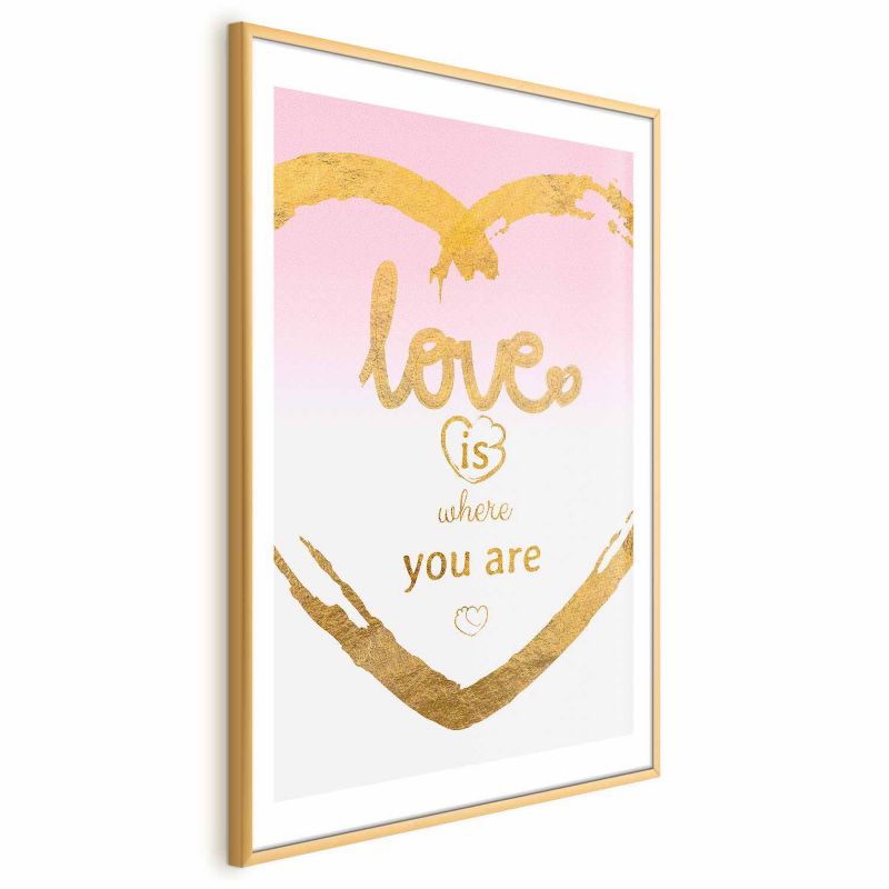 Plakat Artgeist Love Is 21x30 cm z ramą złotą 1 szt