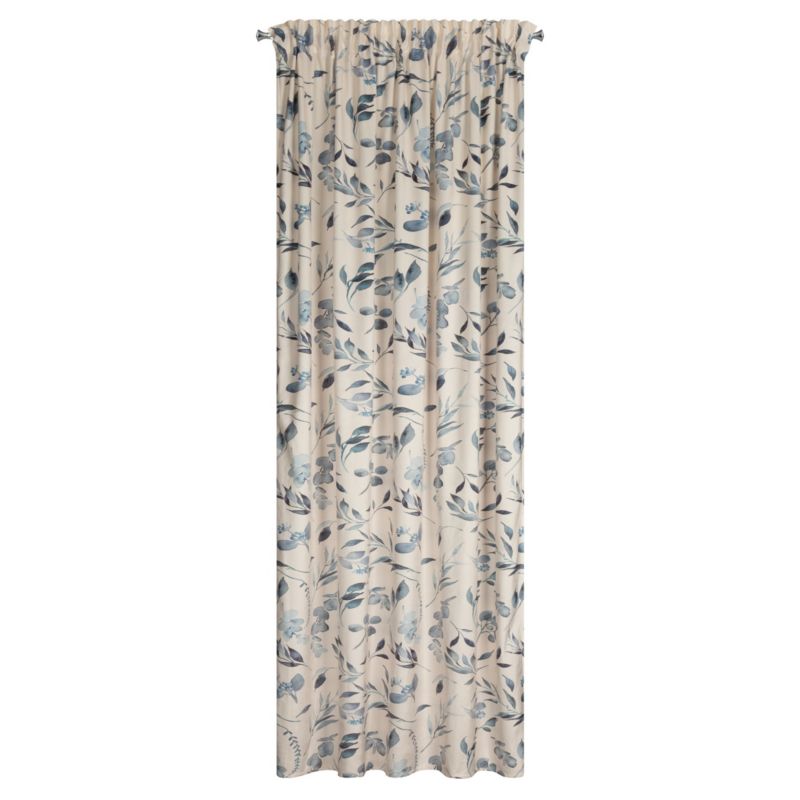 Zasłona Alice 135 x 300 cm liscie niebieska