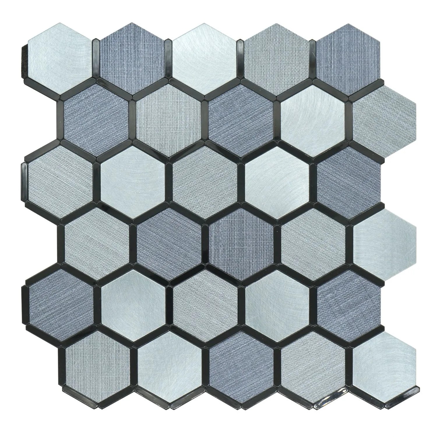 Mozaika ścienna samoprzylepna hexagon Grafit 24,5x23,5