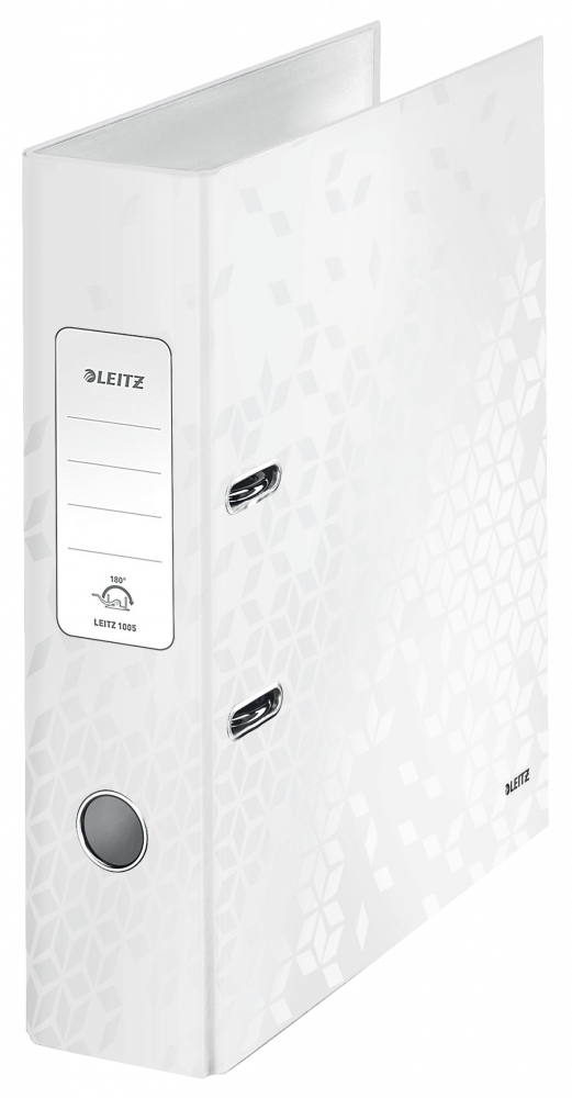 Segregator A4 Leitz Wow 180°, 80mm, do 600 kartek, biały