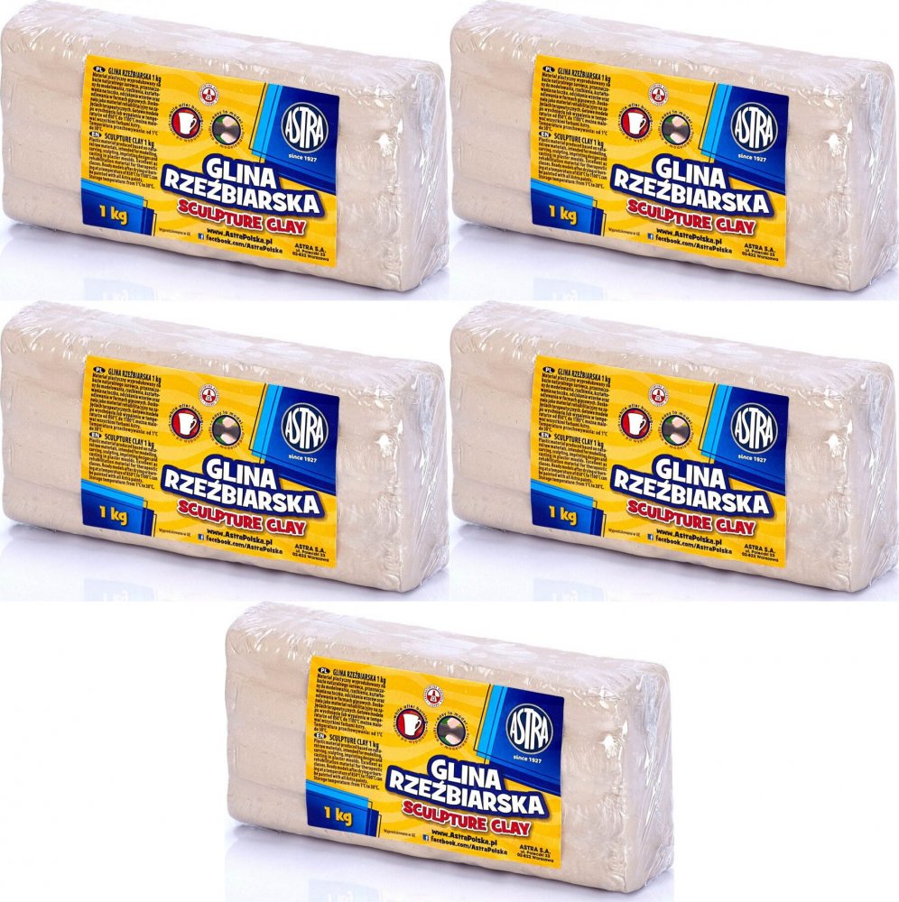 5x Glina rzeźbiarska Astra, 1kg