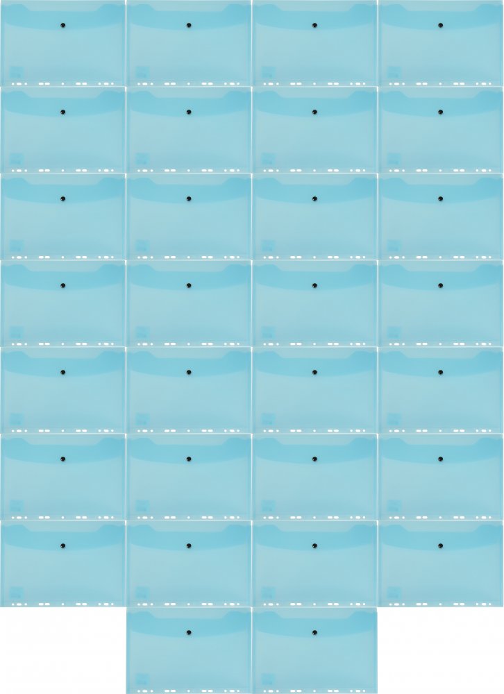 30x Teczka koperta do segragatora A4, Biurfol, A4, na zatrzask , przezroczysty niebieski