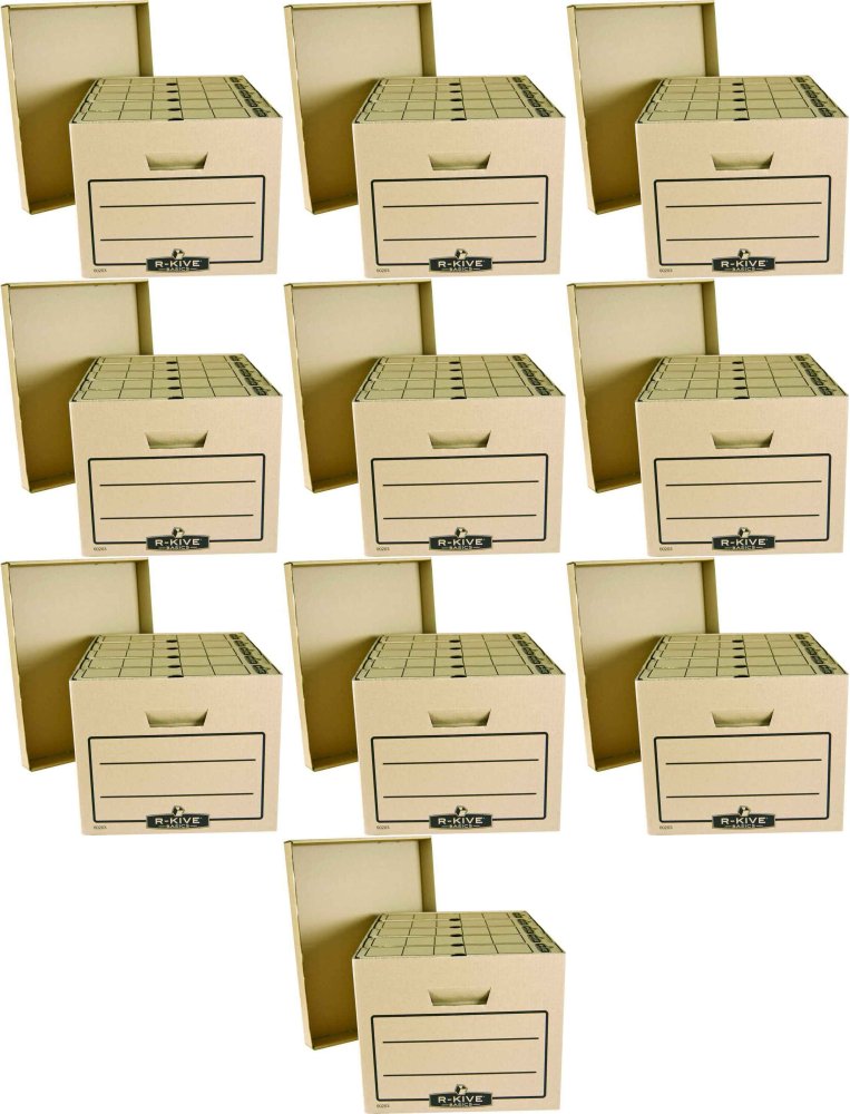 10x Pudło archiwizacyjne zbiorcze Fellowes R-kive Basic, 340x450x275mm, do 5 pudeł 80mm, brązowy