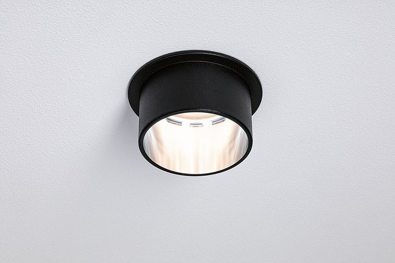 Paulmann Gil lampa podsufitowa 1x6W LED czarny mat/żelazo szczotkowane 93382