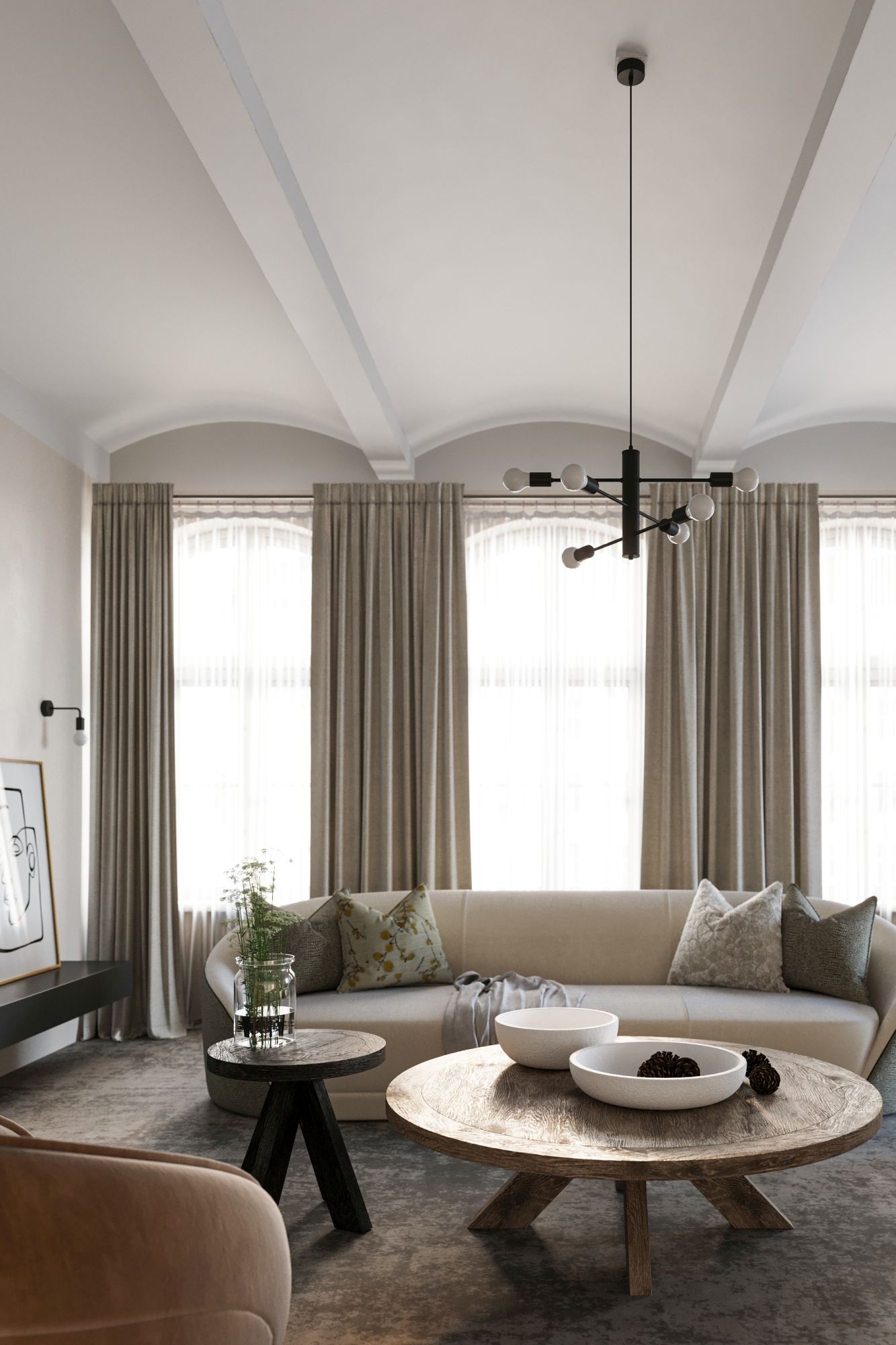 Sollux Lighting Duomo 3M lampa wisząca 3x60W czarna SL.0302