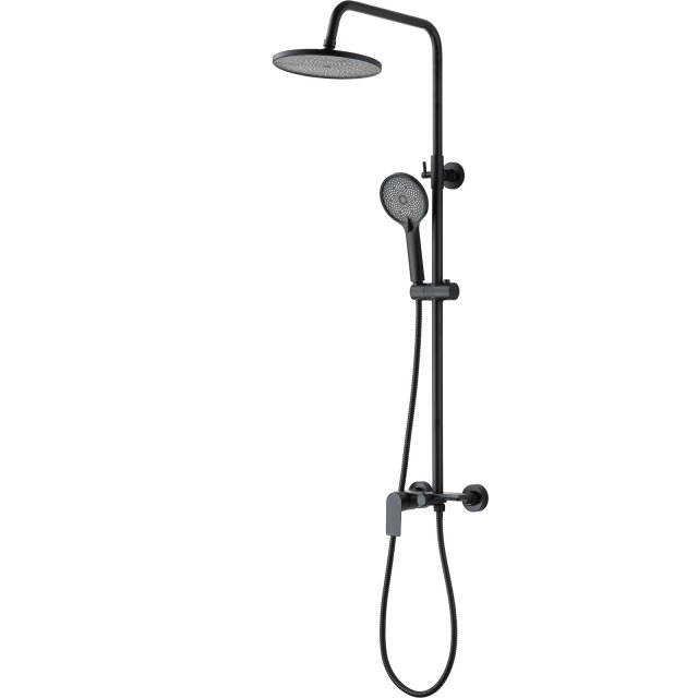 INVENA Zestaw prysznicowy RIKIA z deszczownicą czarny AU-24-B04-G