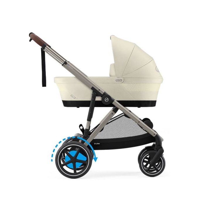 Cybex e-Gazelle S - elektryczny wózek głęboko-spacerowy-Seashell Beige (Taupe Frame)