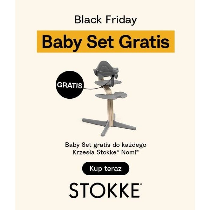 Stokke Nomi z Baby Set - krzesełko z zestawem dziecięcym-Walnut Black-Baby Set Anthracite