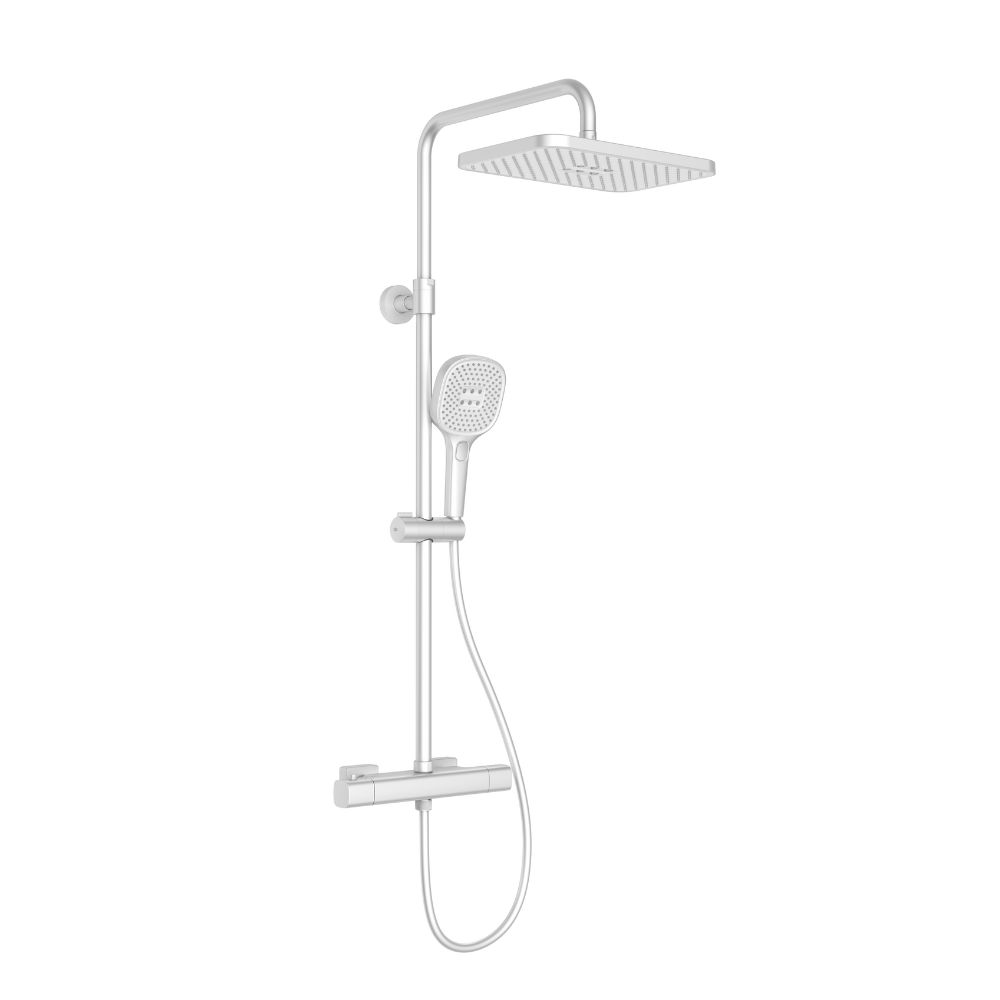Darmowa Dostawa - Zestaw prysznicowy ścienny termostatyczny z deszczownicą biały KFA Armatura Malaga White 575691044