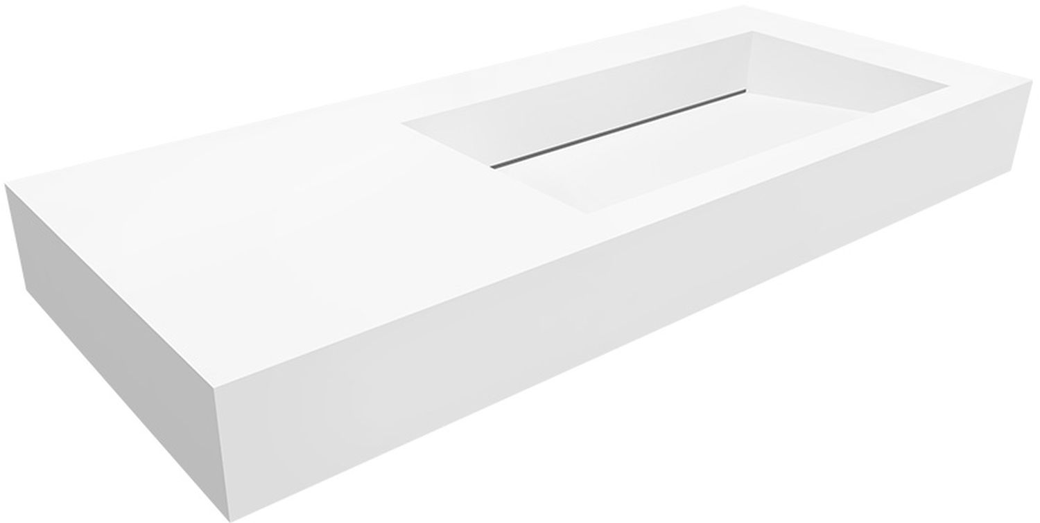 Darmowa Dostawa - Umywalka 110x45 cm prostokątna ścienna-z blatem biała Cristalstone Linea Ideal U1100MBPOLCBO