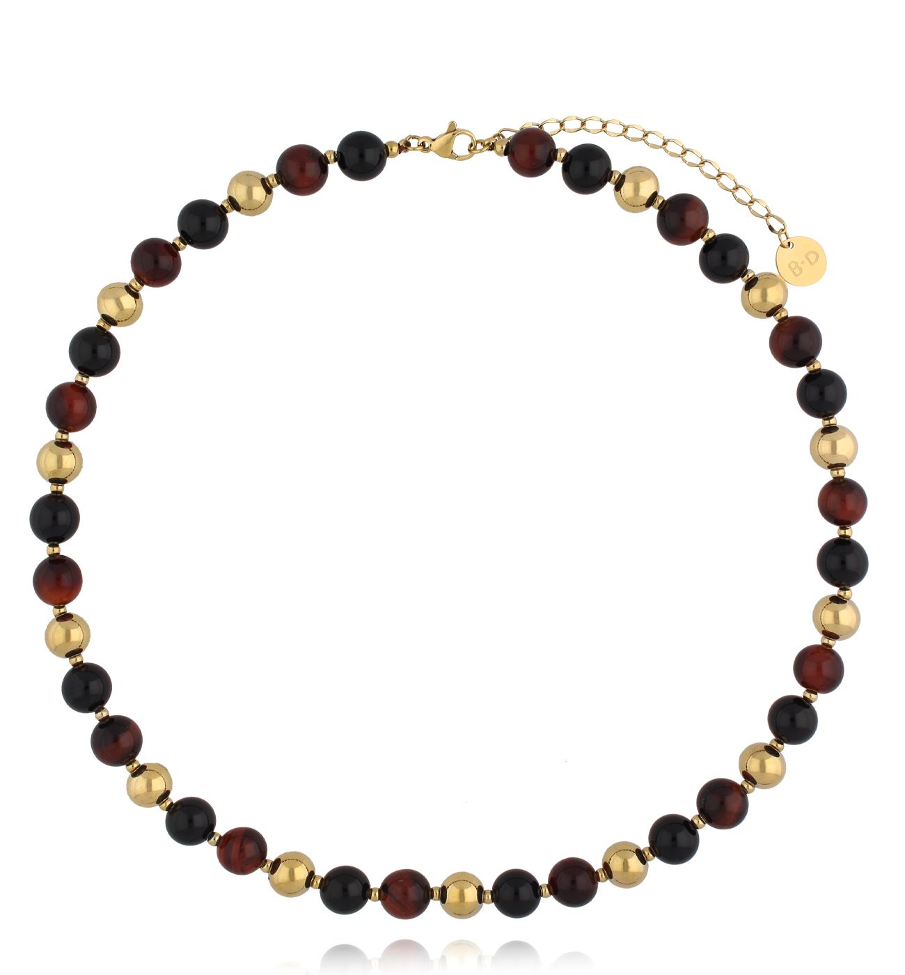 Naszyjnik z agatami i tygrysim okiem NPA1339