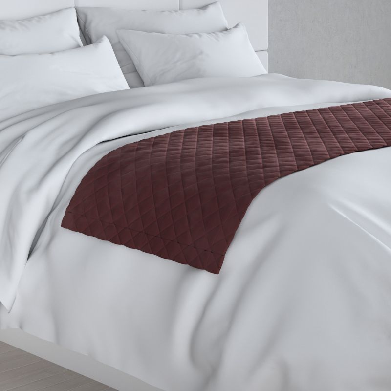 Narzuta hotelowa bieżnik Velvet 60x200cm Dekoria 200x60cm bordowy 1 szt.