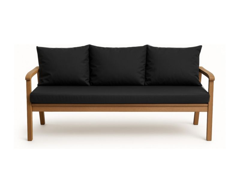 Poduszka ogrodowa na ławkę 3-os, Setgarden, 140x60x50cm,, czarna dwustronne Poduszki na ławkę zdejmowany pokrowiec,Mix 1szt