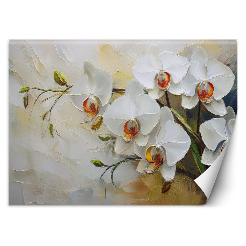 Fototapeta Feeby Białe malowane kwiaty 350x245 1 szt