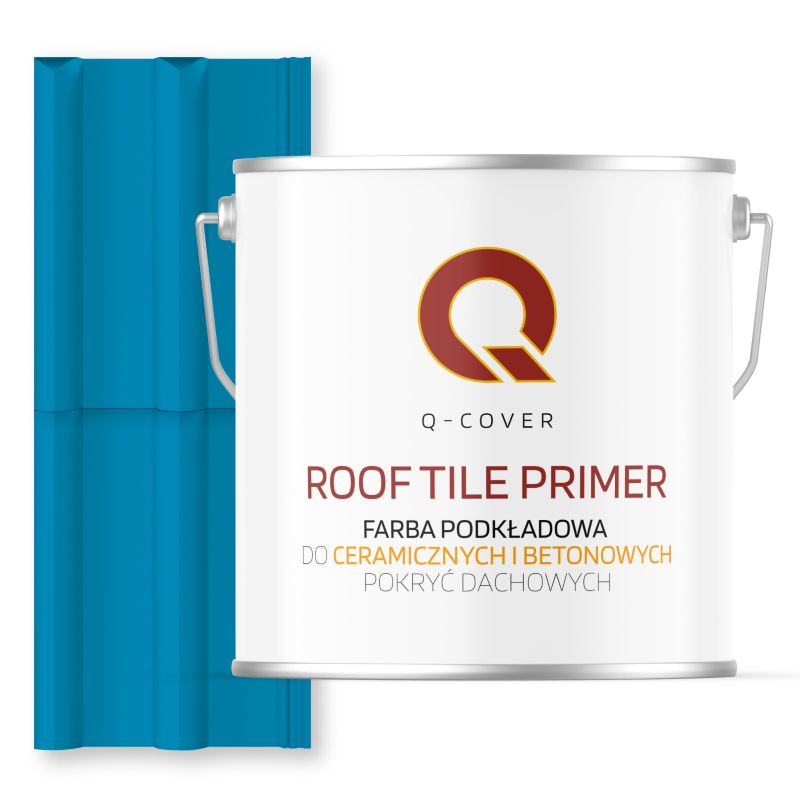 Farba Podkładowa do Dachów Ceramicznych i Betonowych Pokryć Dachowych Q-Cover Niebieski jasny RAL5012 5L