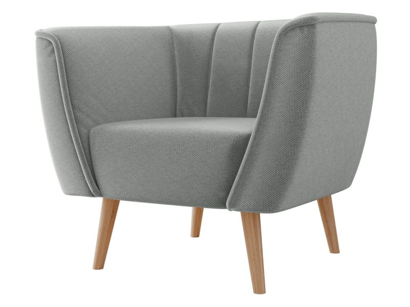 Fotel MIRJAN 24 tapicerowany Pas 1 jasny szary 1 szt.