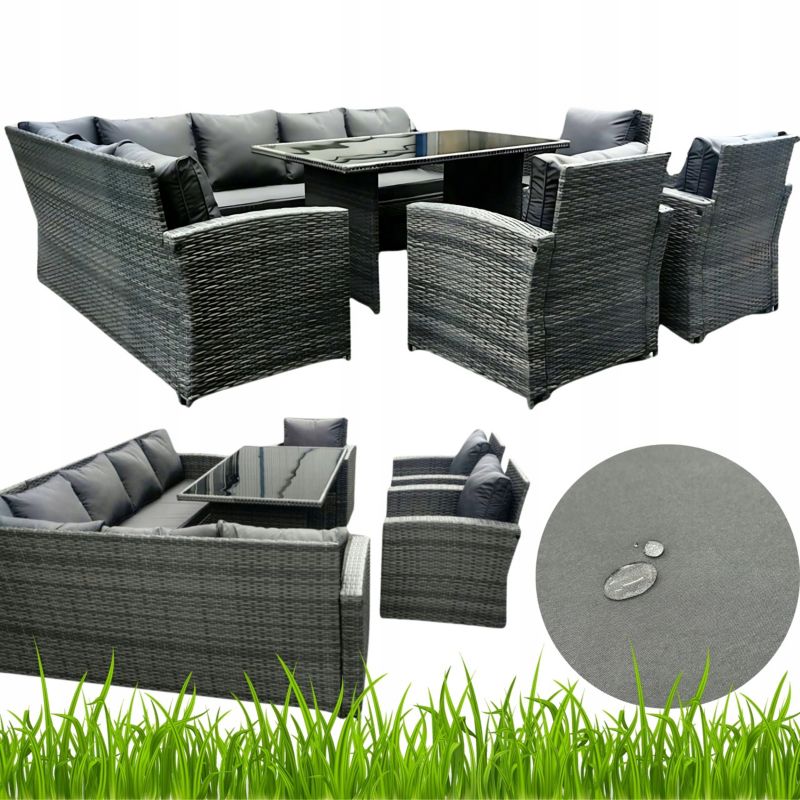 Zestaw mebli ogrodowych Sotogrande narożnik i fotele szary 9 osobowy 1 kpl.