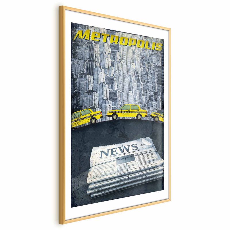 Plakat Artgeist Metropolis 60x90 cm z ramą złotą 1 szt