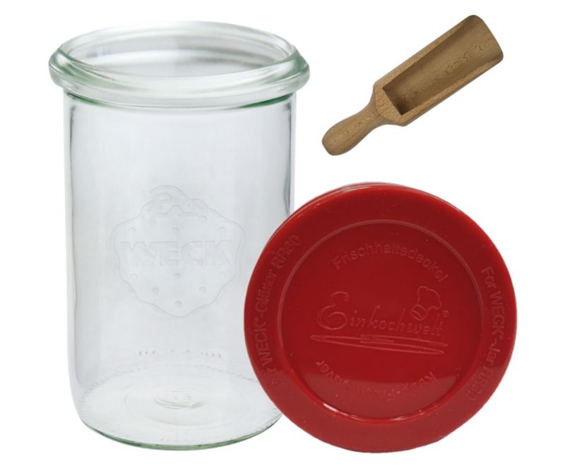 Słoik MODO24 Weck 1050 ml fi 100 mold silikonowe wieko miarka 1 kpl.