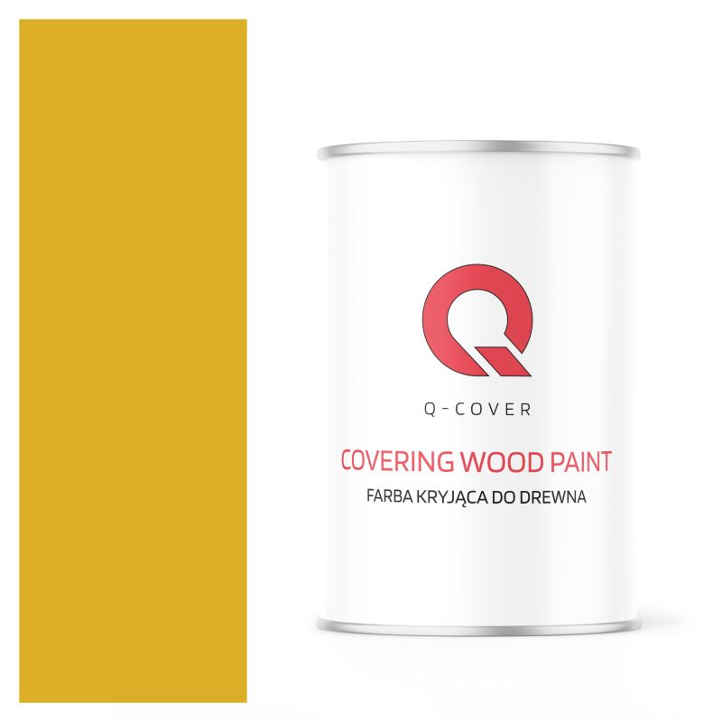 Farba Kryjąca do Drewna Q-Cover Żółty Cytrynowy RAL1012 Wysoki Połysk 1L