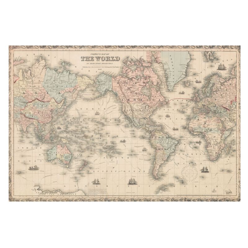 Tapeta Wallfluent 104x70 cm Historyczna mapa Dla Miłośników Sztuki Abstrakcyjnej I Geometrycznych Form 1 szt.